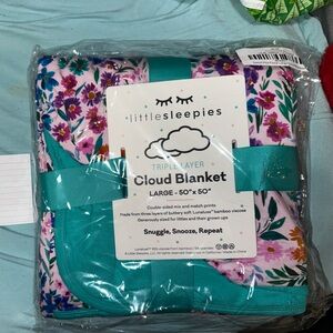 Little Sleepies Sweet Pea Cloud Blanket NIB